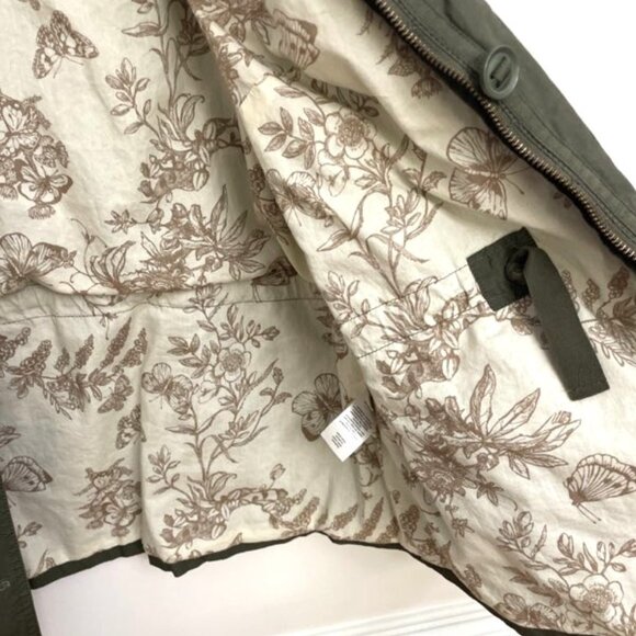 Talbots Woman Military Style Jacket Women's 1X 100% Cotton Army Green Pockets - Picture 6 of 7